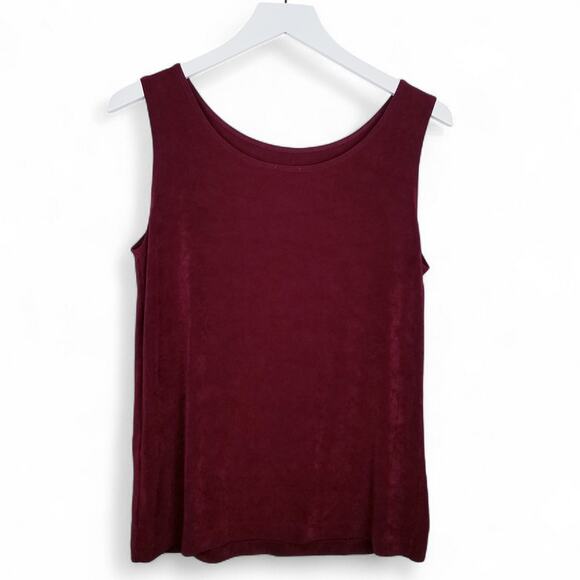 Chico's Travelers Cranberry Red Slinky Knit Tank - Chico's Size 1 - Medium - Picture 1 of 4